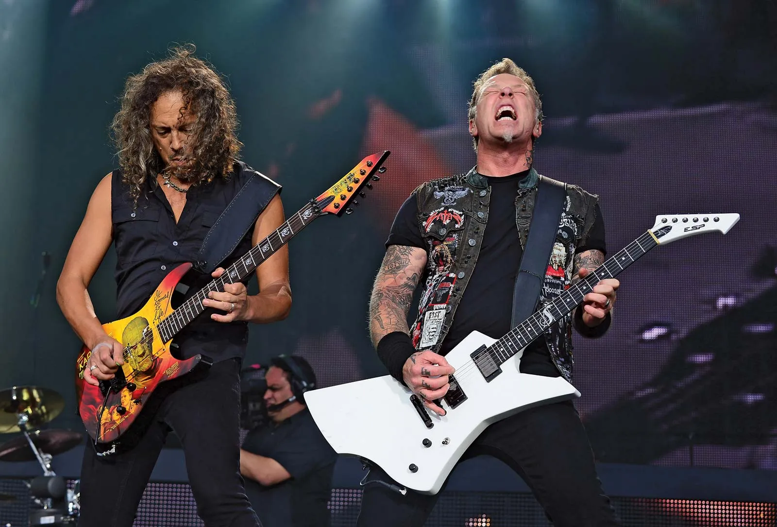 Metallica performing live on stage